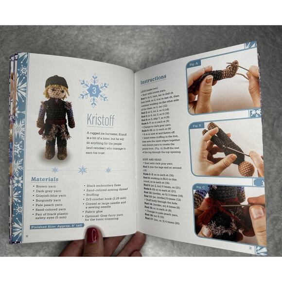 Disney Frozen Crochet Book Crafts Elsa Anna Olaf Sven Total 12 Movie Characters - Picture 7 of 7